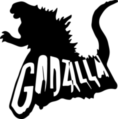 Godzilla 3 Engraving Svg Design, Free Vectors File
